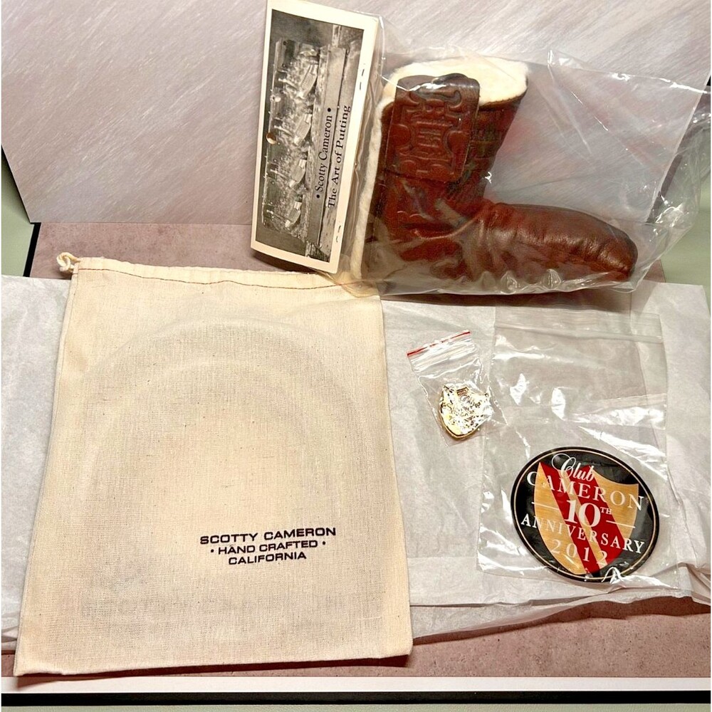 SCOTTY CAMERON 2012 10TH ANNIV. PUTTING CUP & HEADCOVER sticker & pin
